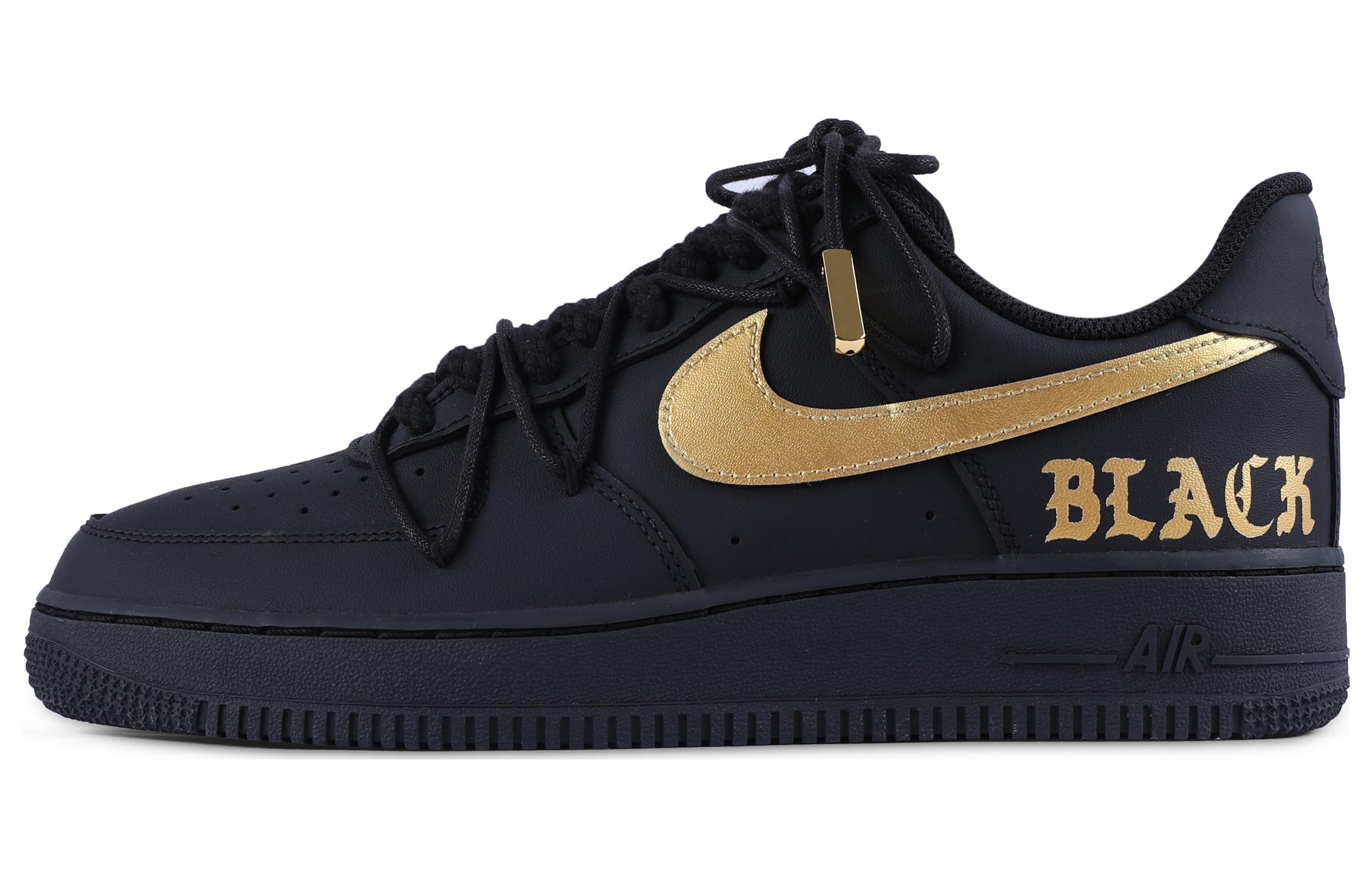 Buy (W) [Zapatillas Personalizadas] Nike Air Force 1 Low 'Dark Jedi Negro Oro' DD8959-001(Team55-哑光黑金贰)