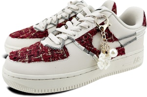 【定制球鞋】Nike Air Force 1 Low 07 LX 小香 挂件 低幫 板鞋 女款 暗紅 Lookbook 【定制球鞋】Nike Air Force 1 Low 07 LX 小香 挂件 低幫 板鞋 女款 暗紅