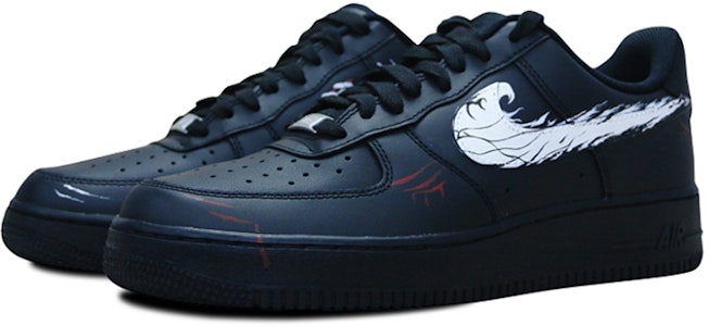 (W) 【定制鞋】Nike Air Force 1 Low '黑暗勇士毒液抓痕' 314192-009(Team叁-女款喷绘手绘黑色毒液) Lookbook (W) 【定制鞋】Nike Air Force 1 Low '黑暗勇士毒液抓痕' 314192-009(Team叁-女款喷绘手绘黑色毒液)