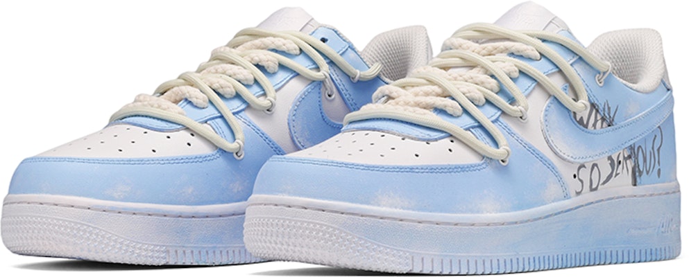 【定製球鞋】 Nike Air Force 1 Low 空軍一號 浸染 解構風 低幫 板鞋 女款 藍白 Lookbook 【定製球鞋】 Nike Air Force 1 Low 空軍一號 浸染 解構風 低幫 板鞋 女款 藍白