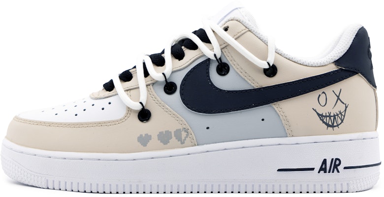 【訂製球鞋】Nike Air Force 1 Low 簡約 惡魔之戀 塗鴉解構 低筒 板鞋 女款 米灰 Buy 【訂製球鞋】Nike Air Force 1 Low 簡約 惡魔之戀 塗鴉解構 低筒 板鞋 女款 米灰