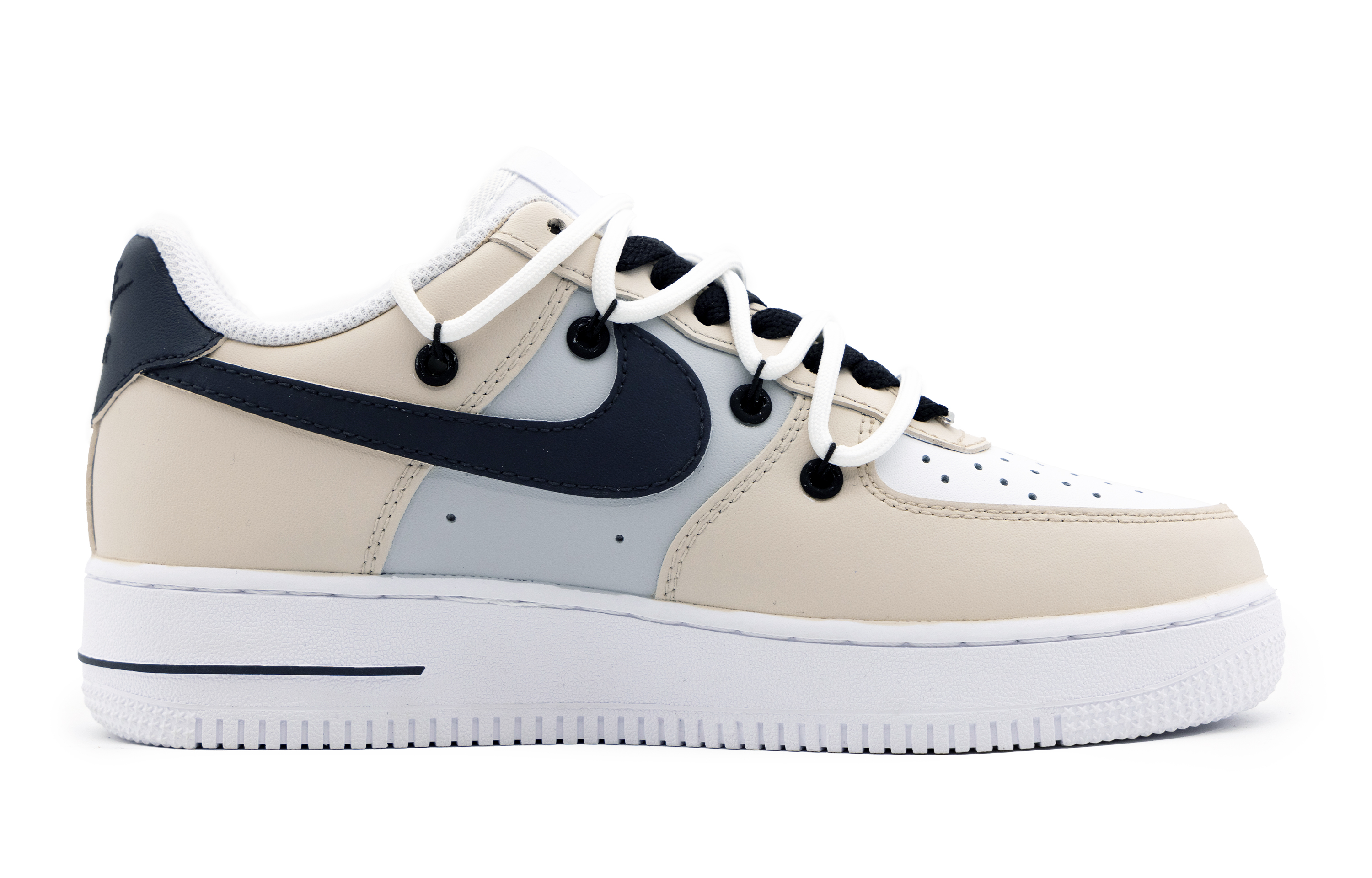 Order 【訂製球鞋】Nike Air Force 1 Low 簡約 惡魔之戀 塗鴉解構 低筒 板鞋 女款 米灰