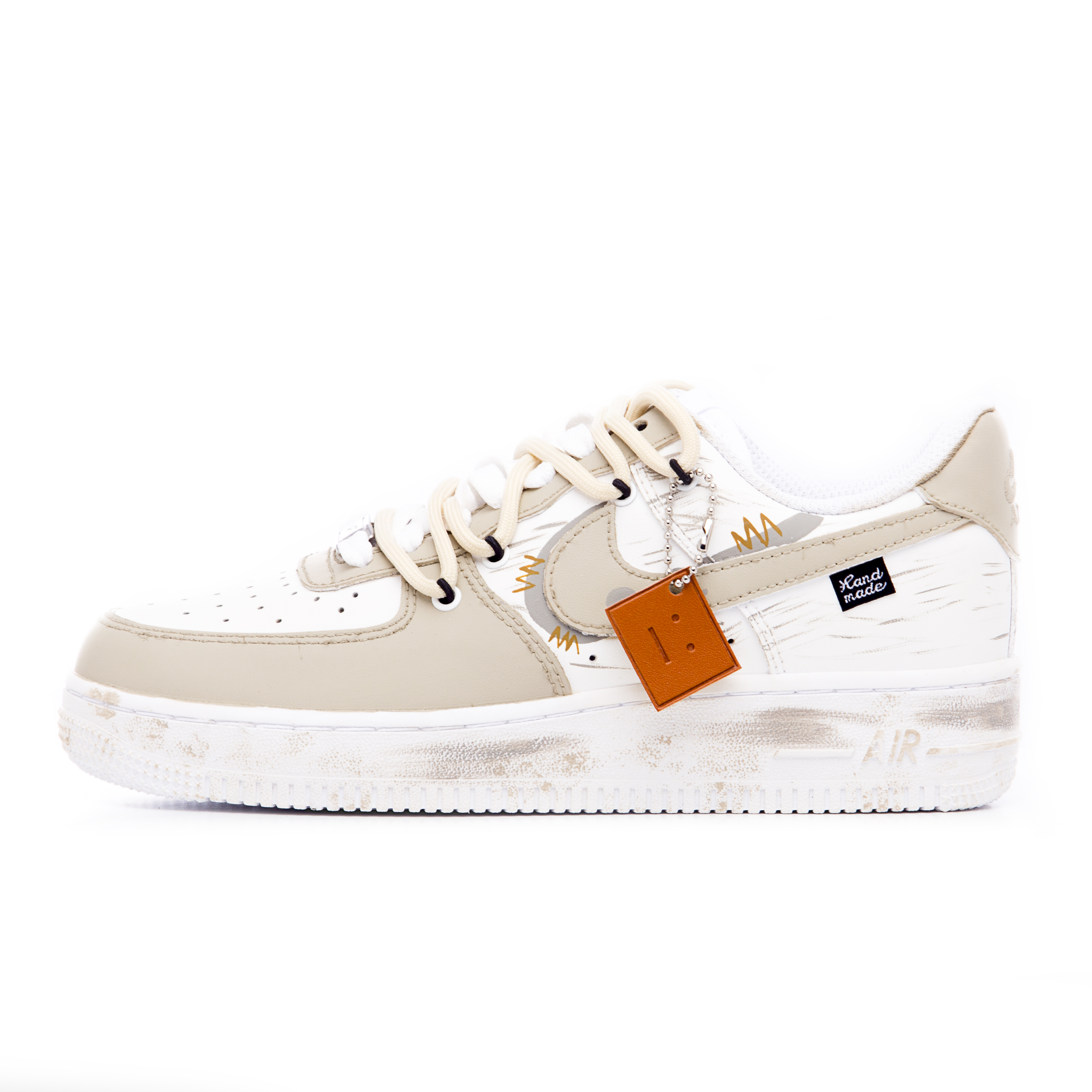 Buy (W) [Kasut Custom] Nike Air Force 1 Low 'Coklat Tanah Gersang-Putih' DD8959-100(Team60-女款荒芜)