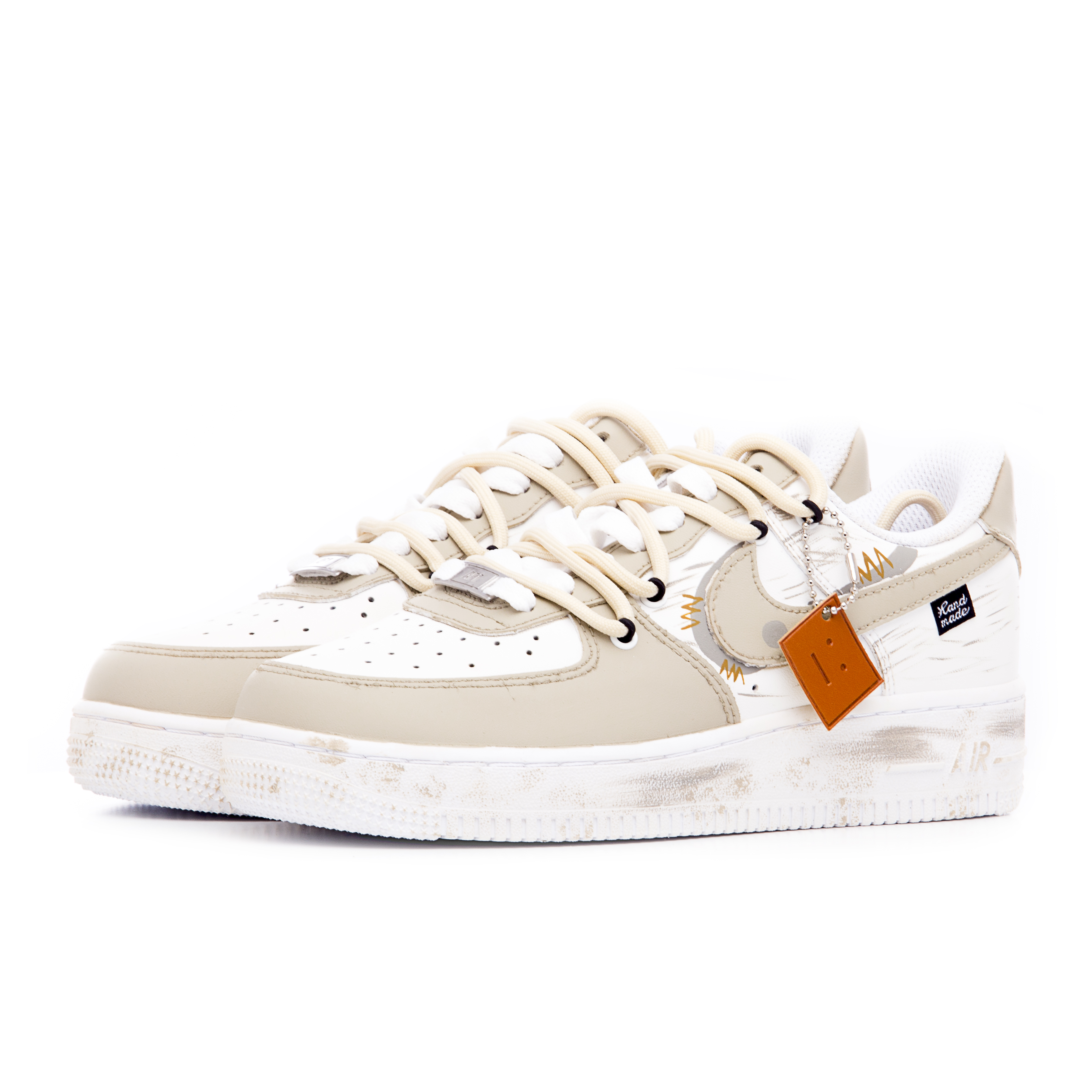 Lookbook (W) [Kasut Custom] Nike Air Force 1 Low 'Coklat Tanah Gersang-Putih' DD8959-100(Team60-女款荒芜)