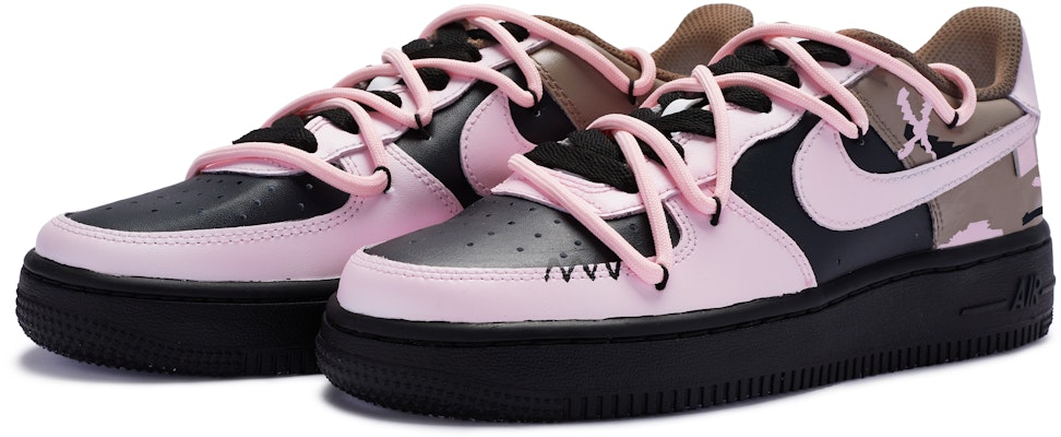 【客製球鞋】Nike Air Force 1 Low BIGNIU 數位黑粉迷彩 手繪噴繪 防滑減震 低筒 板鞋 女款 黑灰粉 Lookbook 【客製球鞋】Nike Air Force 1 Low BIGNIU 數位黑粉迷彩 手繪噴繪 防滑減震 低筒 板鞋 女款 黑灰粉