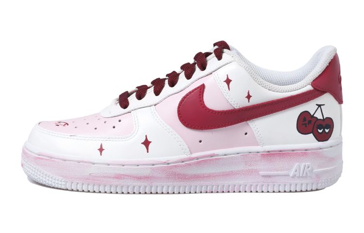 Buy (W) [Sepatu Kustom] Nike Air Force 1 Low 'Distressed Pink Red Cherry Star' DD8959-100(Team拾玖-AF樱桃S-BOX)