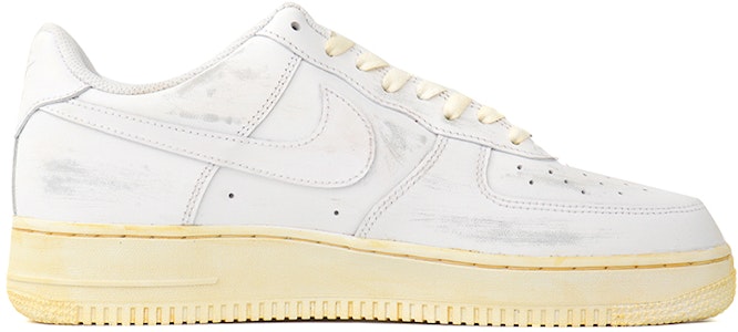 (W) 【カスタムシューズ】(女性用)ナイキエアフォース1ロー「イエローホワイト」 DD8959-100(Team拾柒-女款破坏做旧黄白) Order (W) 【カスタムシューズ】(女性用)ナイキエアフォース1ロー「イエローホワイト」 DD8959-100(Team拾柒-女款破坏做旧黄白)