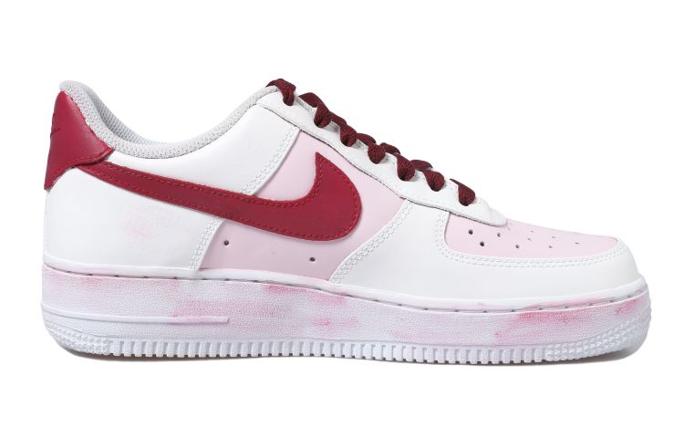 Order (W) [Sepatu Kustom] Nike Air Force 1 Low 'Distressed Pink Red Cherry Star' DD8959-100(Team拾玖-AF樱桃S-BOX)