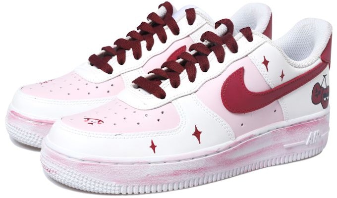 【定制球鞋】 Nike Air Force 1 Low 做舊風 星星 櫻桃 低幫 板鞋 女款 粉玫紅 Lookbook 【定制球鞋】 Nike Air Force 1 Low 做舊風 星星 櫻桃 低幫 板鞋 女款 粉玫紅