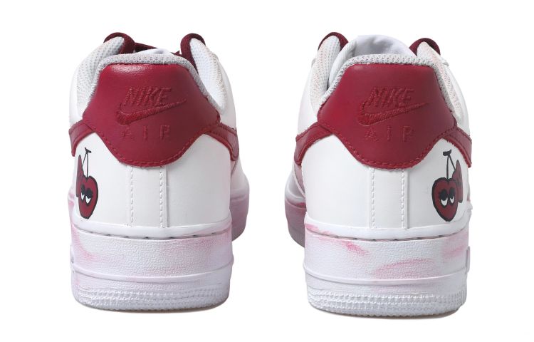 Purchase (W) [Sepatu Kustom] Nike Air Force 1 Low 'Distressed Pink Red Cherry Star' DD8959-100(Team拾玖-AF樱桃S-BOX)