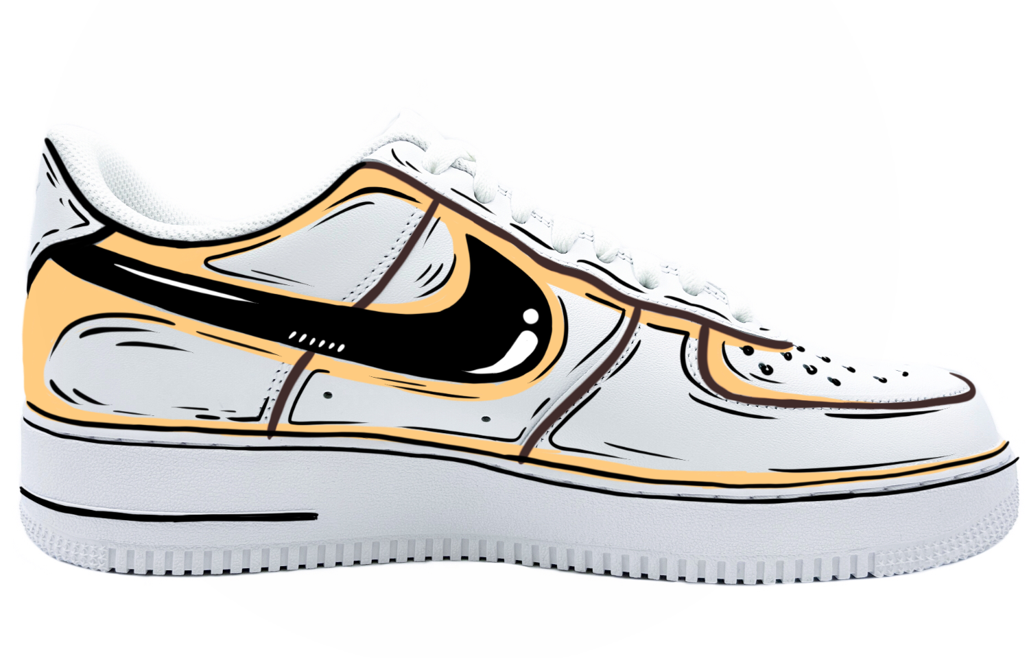 [Custom Shoes] (W) Nike Air Force 1 Low 'Dopamine Anime Black White Yellow' 圖 2