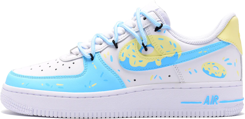 【訂製球鞋】 Nike Air Force 1 甜甜圈 多巴胺 少女 可愛 解構 低筒 板鞋 女款 藍色 Order 【訂製球鞋】 Nike Air Force 1 甜甜圈 多巴胺 少女 可愛 解構 低筒 板鞋 女款 藍色