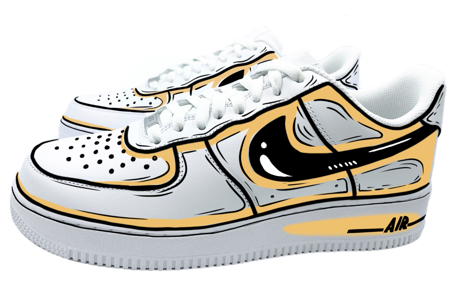 [Custom Shoes] (W) Nike Air Force 1 Low 'Dopamine Anime Black White Yellow' 圖 3