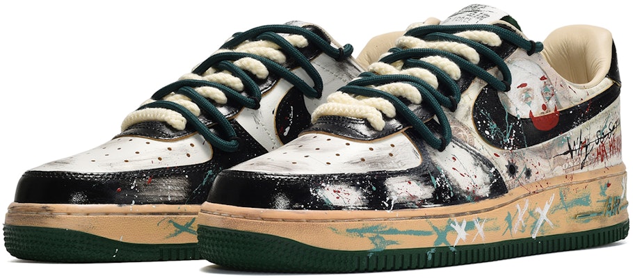 (W) ナイキ AF1 ロー カスタム「ドーパミンジョーカー」 DZ4764-133(TeamE-女款小丑黑白绿) Lookbook (W) ナイキ AF1 ロー カスタム「ドーパミンジョーカー」 DZ4764-133(TeamE-女款小丑黑白绿)