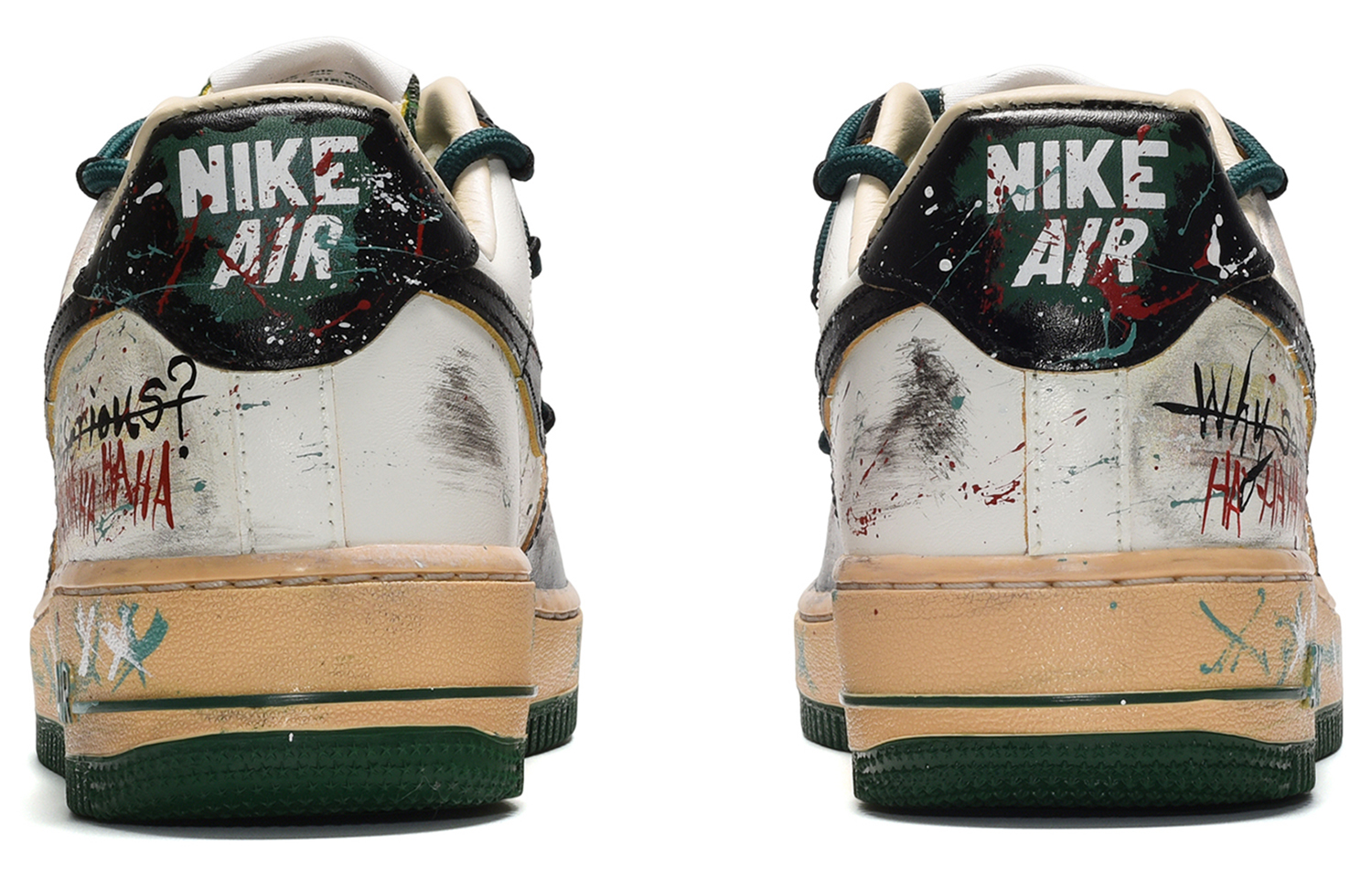 Shop (W) ナイキ AF1 ロー カスタム「ドーパミンジョーカー」 DZ4764-133(TeamE-女款小丑黑白绿)