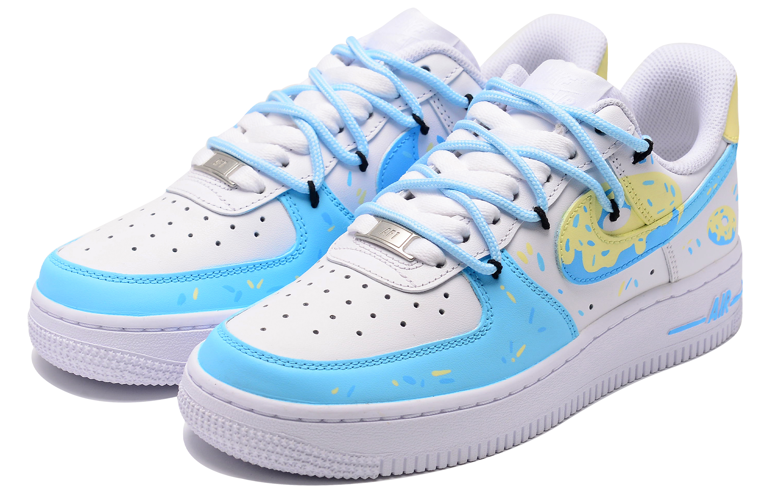 Shop (W) [Kasut Custom] Nike Air Force 1 Low 'Dopamine Donut Biru' DD8959-100(Team242-甜甜圈)