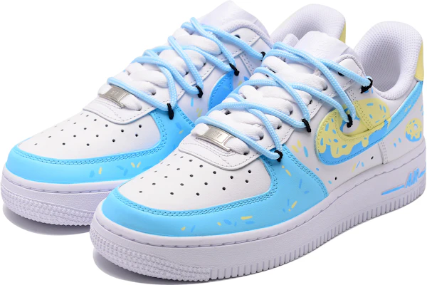 【訂製球鞋】 Nike Air Force 1 甜甜圈 多巴胺 少女 可愛 解構 低筒 板鞋 女款 藍色 Shop 【訂製球鞋】 Nike Air Force 1 甜甜圈 多巴胺 少女 可愛 解構 低筒 板鞋 女款 藍色