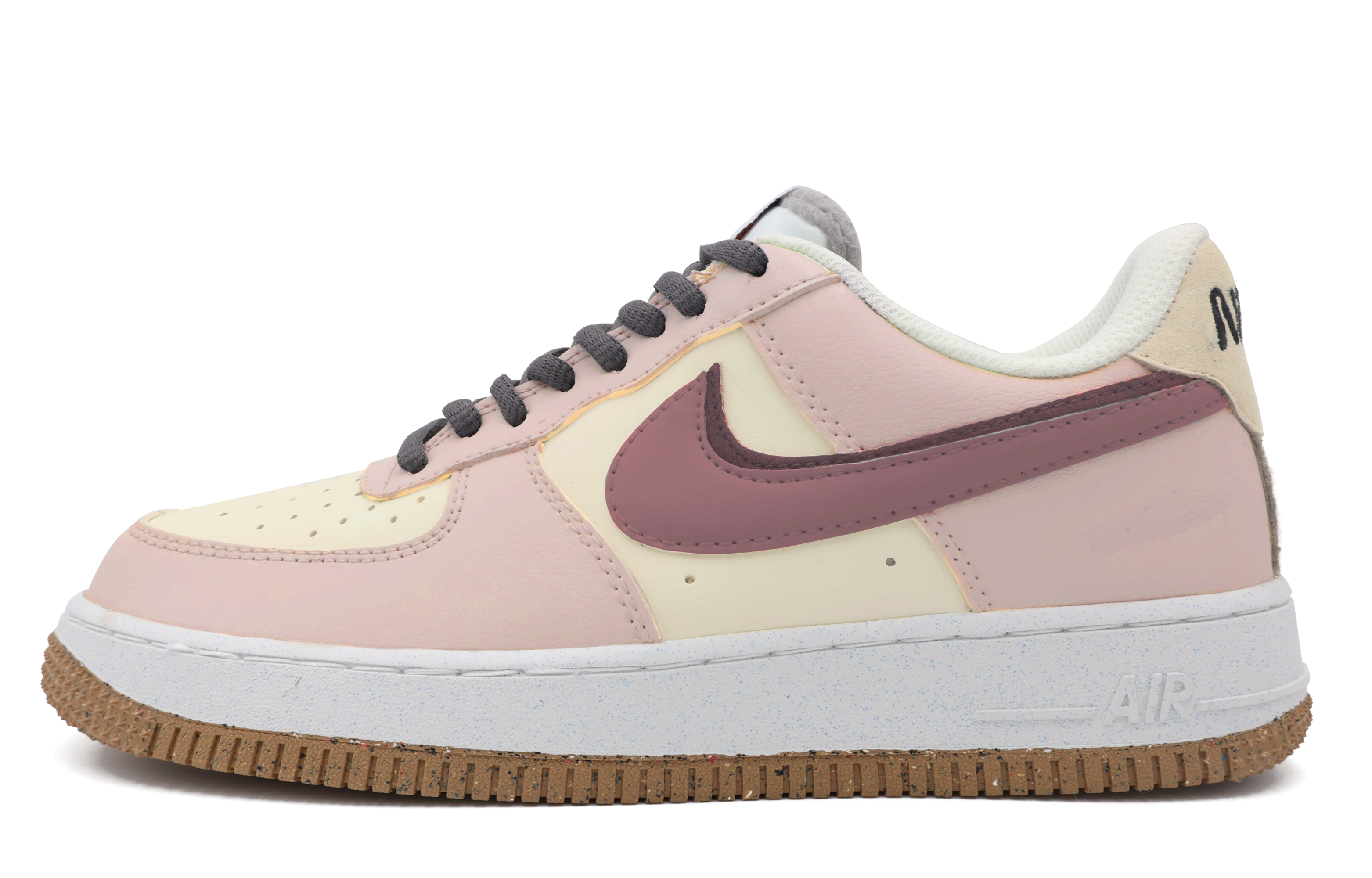 Buy (W) [Kasut Custom] Nike Air Force 1 Low 'Double Swoosh Kelabu' DX6065-101(Team53-女款粉色泡泡)