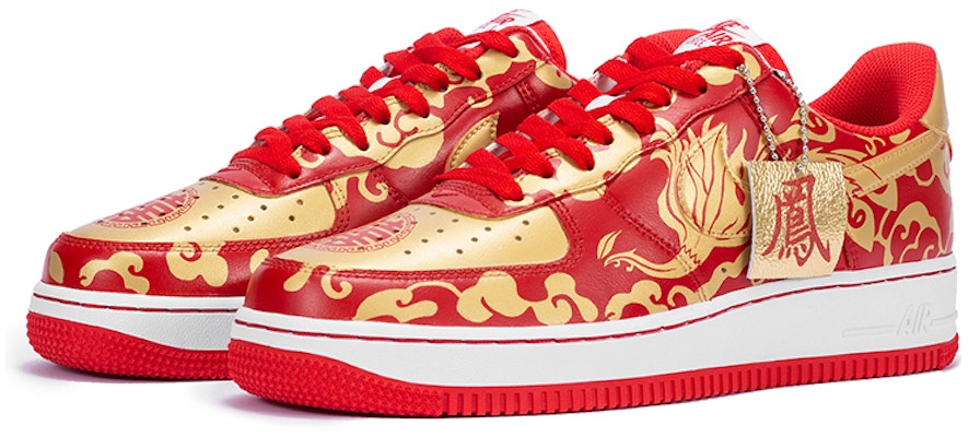 【訂製球鞋】Nike Air Force 1 Low 空軍一號 龍鳳呈祥 婚鞋 新婚禮物 低幫 板鞋 女款 紅金 Shop 【訂製球鞋】Nike Air Force 1 Low 空軍一號 龍鳳呈祥 婚鞋 新婚禮物 低幫 板鞋 女款 紅金