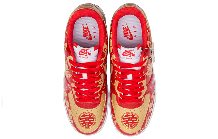 Purchase 【訂製球鞋】Nike Air Force 1 Low 空軍一號 龍鳳呈祥 婚鞋 新婚禮物 低幫 板鞋 女款 紅金