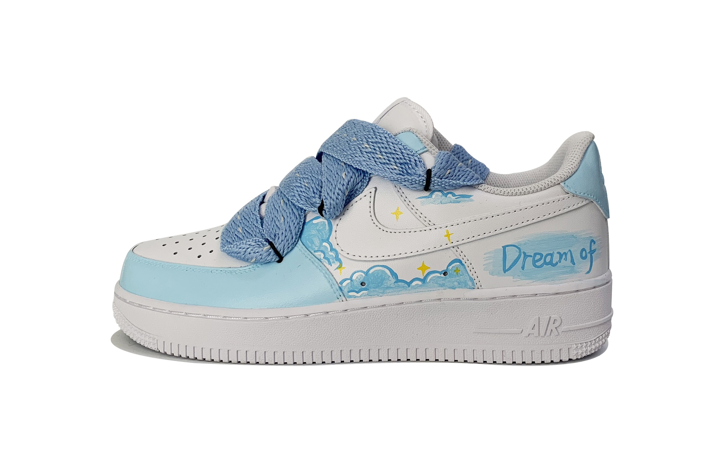 [Custom Shoes] (W) Nike Air Force 1 Low 'Dream Blue Hand-Painted'