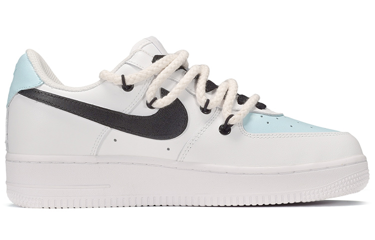 Order (W) 【カスタムシューズ】(女性用) ナイキエアフォース1 'Electronic Patchwork - ブラックホワイトブルー' DD8959-100(TeamE-女款电子风皮贴黑白蓝)