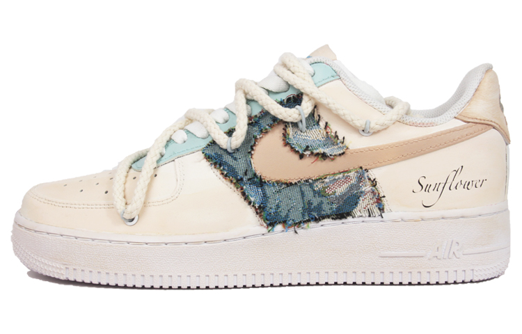 [Custom Shoes] (W) Nike Air Force 1 Low 'Floral Patchwork Distressed Beige'