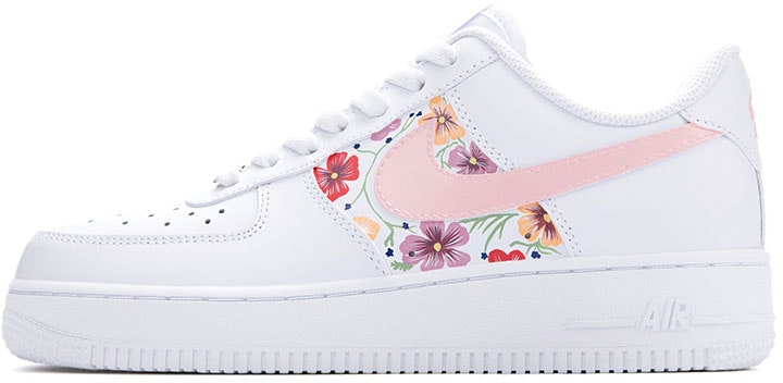 custom-shoes-women-nike-air-force-1-low-floral-hand-painted-pink-white