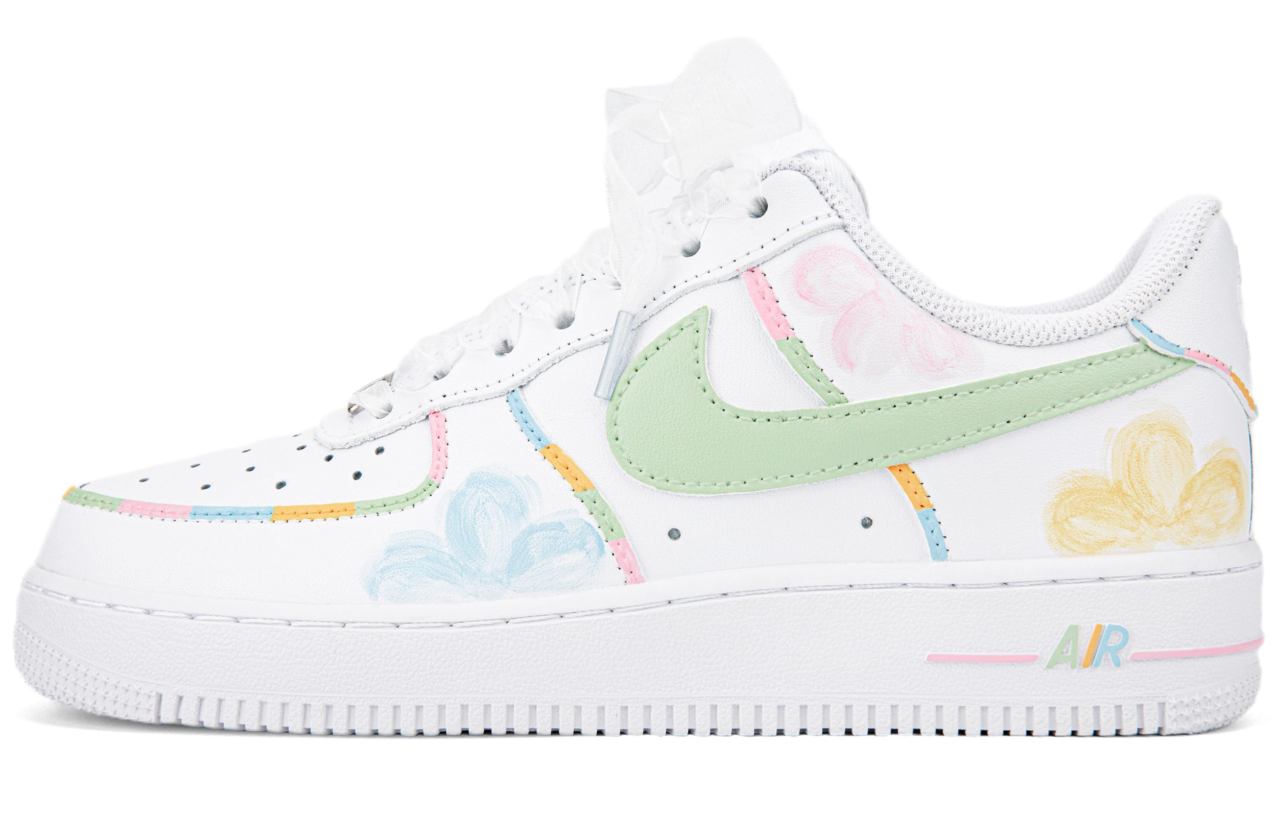Buy (W) [Zapatos Personalizados] Nike Air Force 1 Low 'Floral Blanco Verde Amarillo' DD8959-100-465866