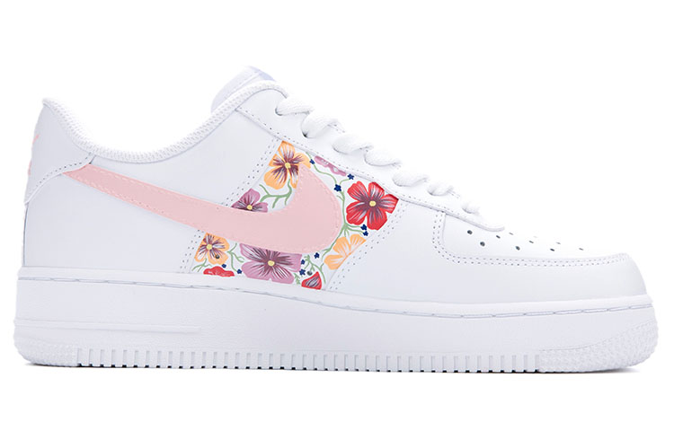 Order (W) [Sneaker Kustom] Nike Air Force 1 Low 'Floral Lukisan Tangan Merah Muda-Putih' DD8959-100(Team18-花朵粉色集锦)