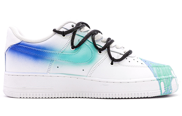 Order (W) [Sepatu Custom] Nike Air Force 1 Low 'Seni Grafiti Deconstructed' DD8959-100(TeamM-女款流体艺术涂鸦蓝绿粉)