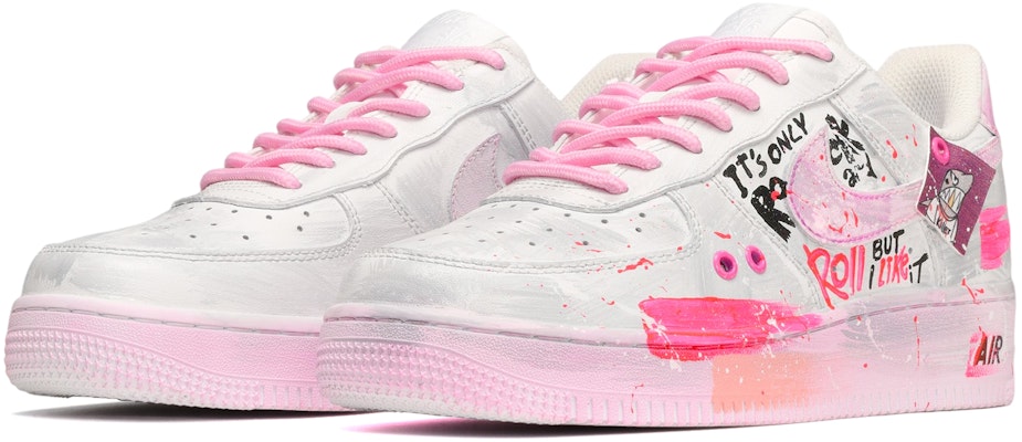 【客製化球鞋】 Nike Air Force 1 Low 空軍一號 復古高街 螢光塗鴉 低筒 板鞋 女款 粉白灰 Lookbook 【客製化球鞋】 Nike Air Force 1 Low 空軍一號 復古高街 螢光塗鴉 低筒 板鞋 女款 粉白灰