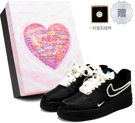 (W) 나이키 에어포스 1 로우 '프렌치 로맨틱 펄 블랙-블루' (커스텀) FB1840-001(Teamp-蓝线黑珍珠) Buy (W) 나이키 에어포스 1 로우 '프렌치 로맨틱 펄 블랙-블루' (커스텀) FB1840-001(Teamp-蓝线黑珍珠)