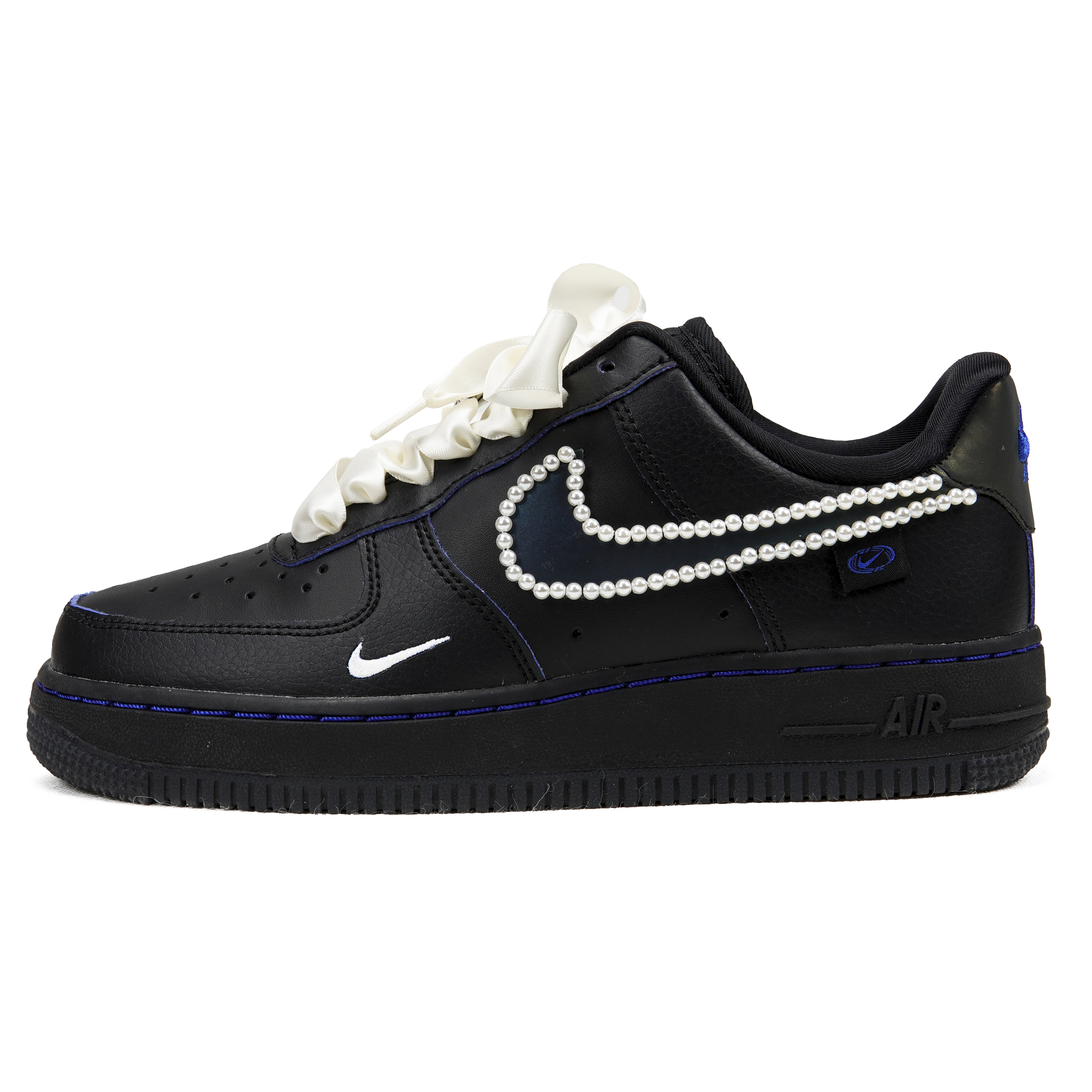 [Custom Shoes] (W) Nike Air Force 1 Low 'French Romantic Pearl Black-Blue' 圖 2