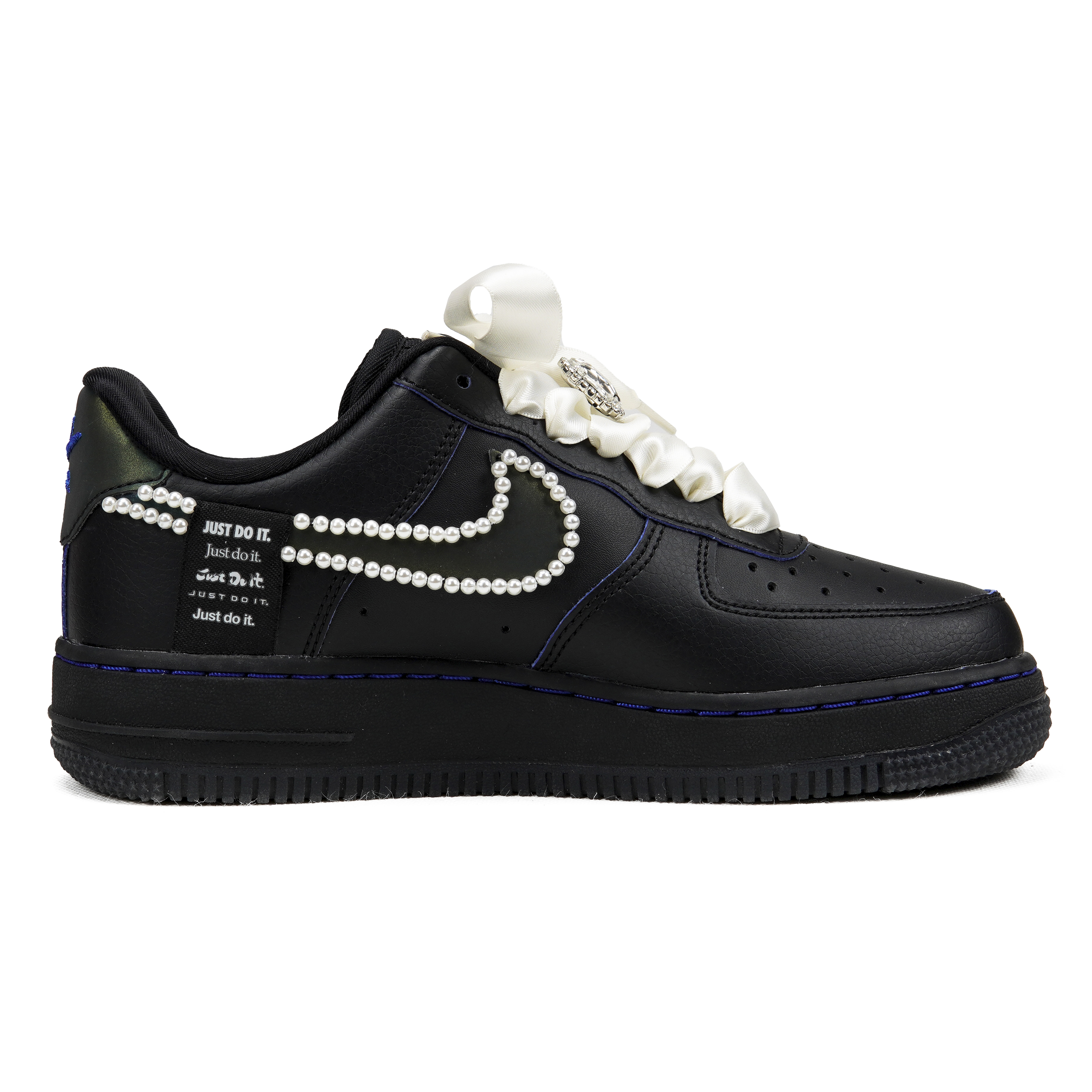 [Custom Shoes] (W) Nike Air Force 1 Low 'French Romantic Pearl Black-Blue' 圖 3
