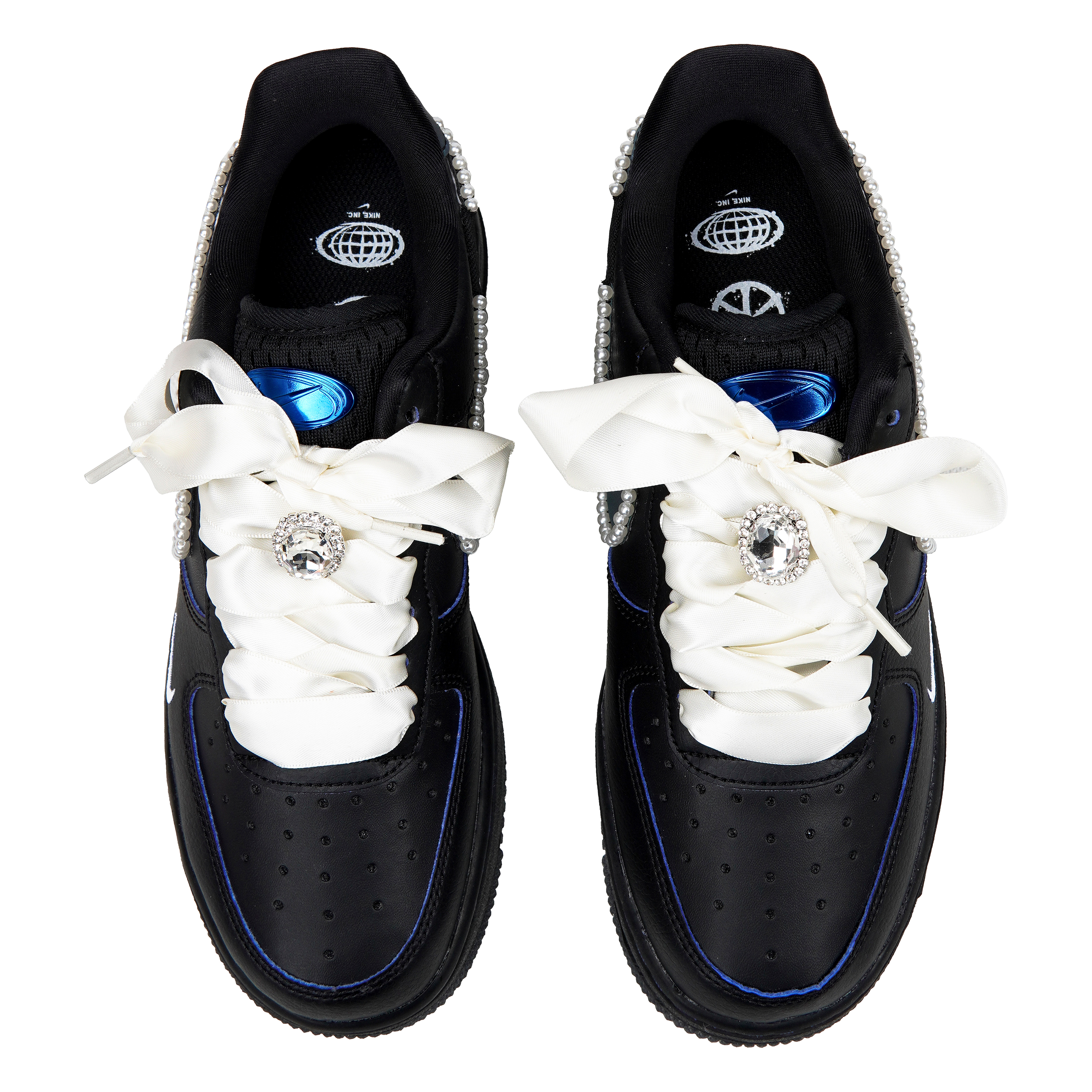 [Custom Shoes] (W) Nike Air Force 1 Low 'French Romantic Pearl Black-Blue' 圖 5