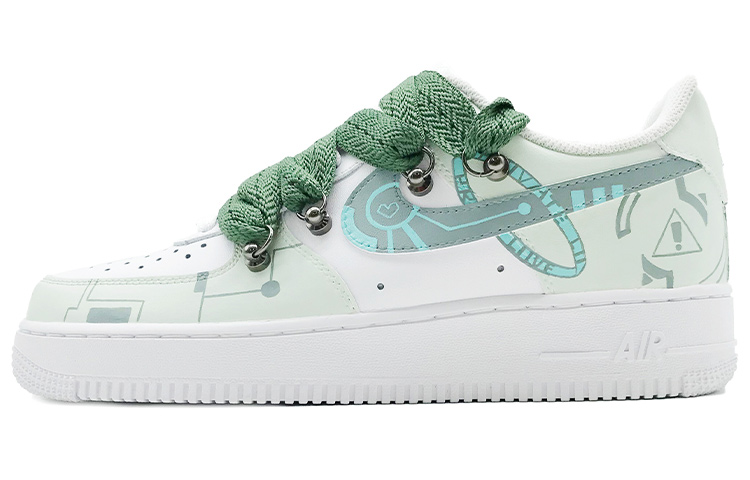 Buy (W) [Sneakers Kustom] Nike Air Force 1 Low 'Grafiti Tangan Putih Hijau Masa Depan' DD8959-100(TeamD-女款未来白绿)