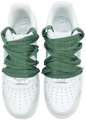 【定制球鞋】Nike Air Force 1 Low 未來 手繪塗鴉 低幫 板鞋 女款 白綠 Shop 【定制球鞋】Nike Air Force 1 Low 未來 手繪塗鴉 低幫 板鞋 女款 白綠
