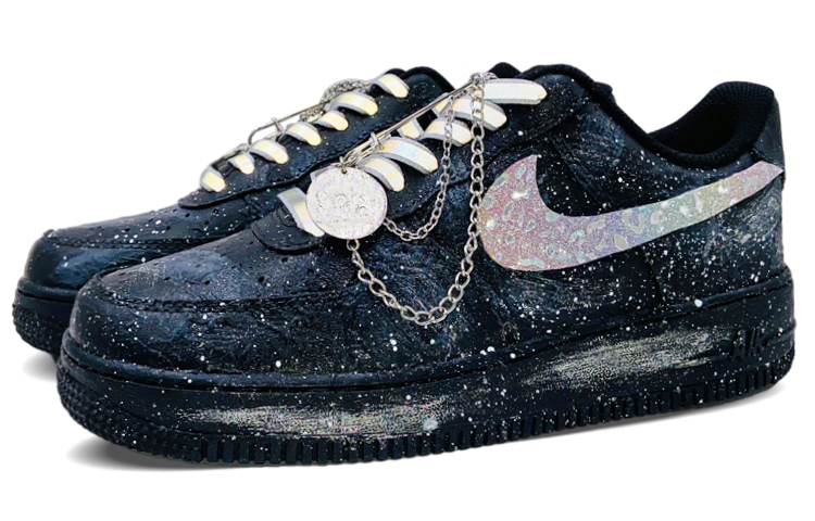 Lookbook (W) Zapatillas Nike Air Force 1 Low 'Galaxy Swoosh - Textura Yeso' 314192-009(Team-S女款星河宇宙)