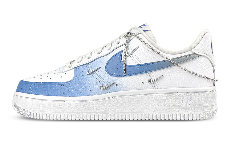Buy (W) [定制鞋款] 耐克Air Force 1低帮 '礼盒渐变白蓝' CT1990-100(Team47-女4钩蓝前后SBOX)