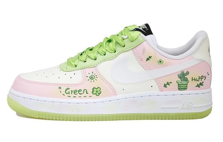Buy (W) Nike Air Force 1 Personalizadas "Cactus" Fluorescentes CT3228-100(Team拾玖-粉绿仙人掌S-BOX)