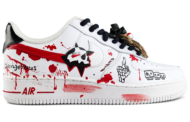 Lookbook (W) 【カスタムシューズ】(女性用) ナイキ エア フォース 1 ロー「ゴシック スカル グラフィティ ローズ」 DD8959-100(Team13-哥特骷髅涂鸦E)