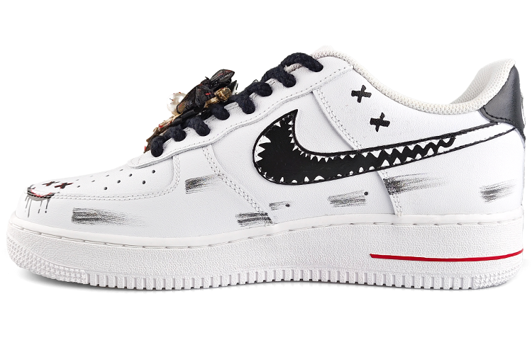 Shop (W) 【カスタムシューズ】(女性用) ナイキ エア フォース 1 ロー「ゴシック スカル グラフィティ ローズ」 DD8959-100(Team13-哥特骷髅涂鸦E)