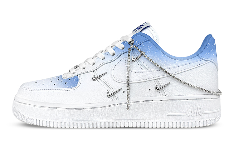 [Custom Shoes] (W) Nike Air Force 1 Low 'Gradient Quad Swoosh White-Blue'