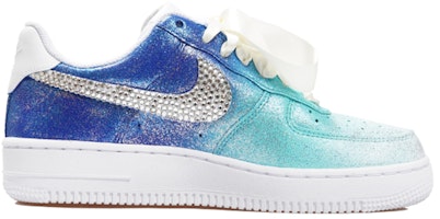 【定制球鞋】 Nike Air Force 1 低帮 板鞋 女款 漸變藍銀色 Order 【定制球鞋】 Nike Air Force 1 低帮 板鞋 女款 漸變藍銀色