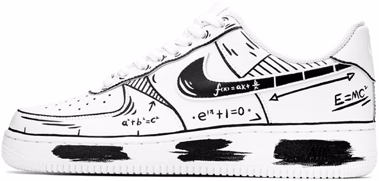 custom-shoes-women-nike-air-force-1-low-graduation-black-white-graffiti