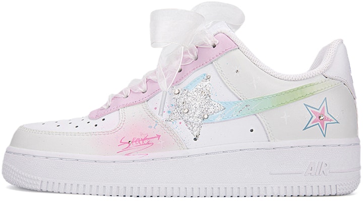 (W) Nike Air Force 1 Personalizadas "Graffiti Estrella Degradado" DD8959-100(Team18-AF1闪耀的星贴钻 Buy (W) Nike Air Force 1 Personalizadas "Graffiti Estrella Degradado" DD8959-100(Team18-AF1闪耀的星贴钻