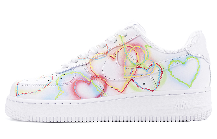 Buy 【定制球鞋】 Nike Air Force 1 Low 空軍一號 潮流塗鴉 愛心光圈 漸變 少女心 休閒 低幫 板鞋 女款 白粉