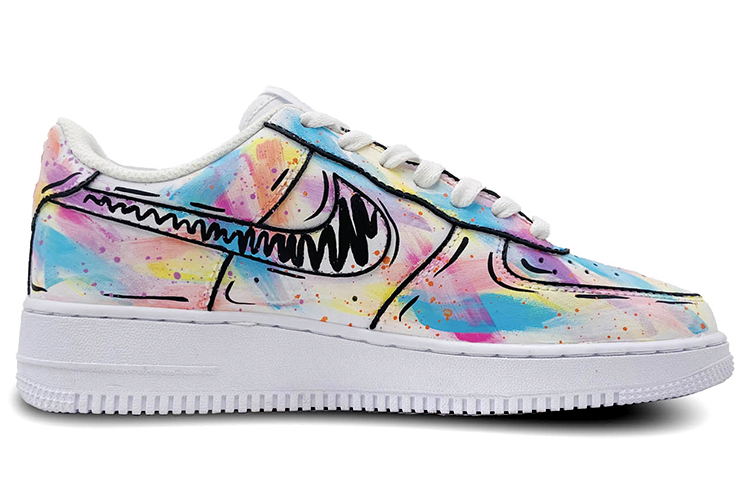 Order (W) [Sepatu Custom] Nike Air Force 1 Low 'Graffiti Candy Colors - Gaya Basquiat' CW2288-111(TeamS-男女款二次元糖果色涂鸦)