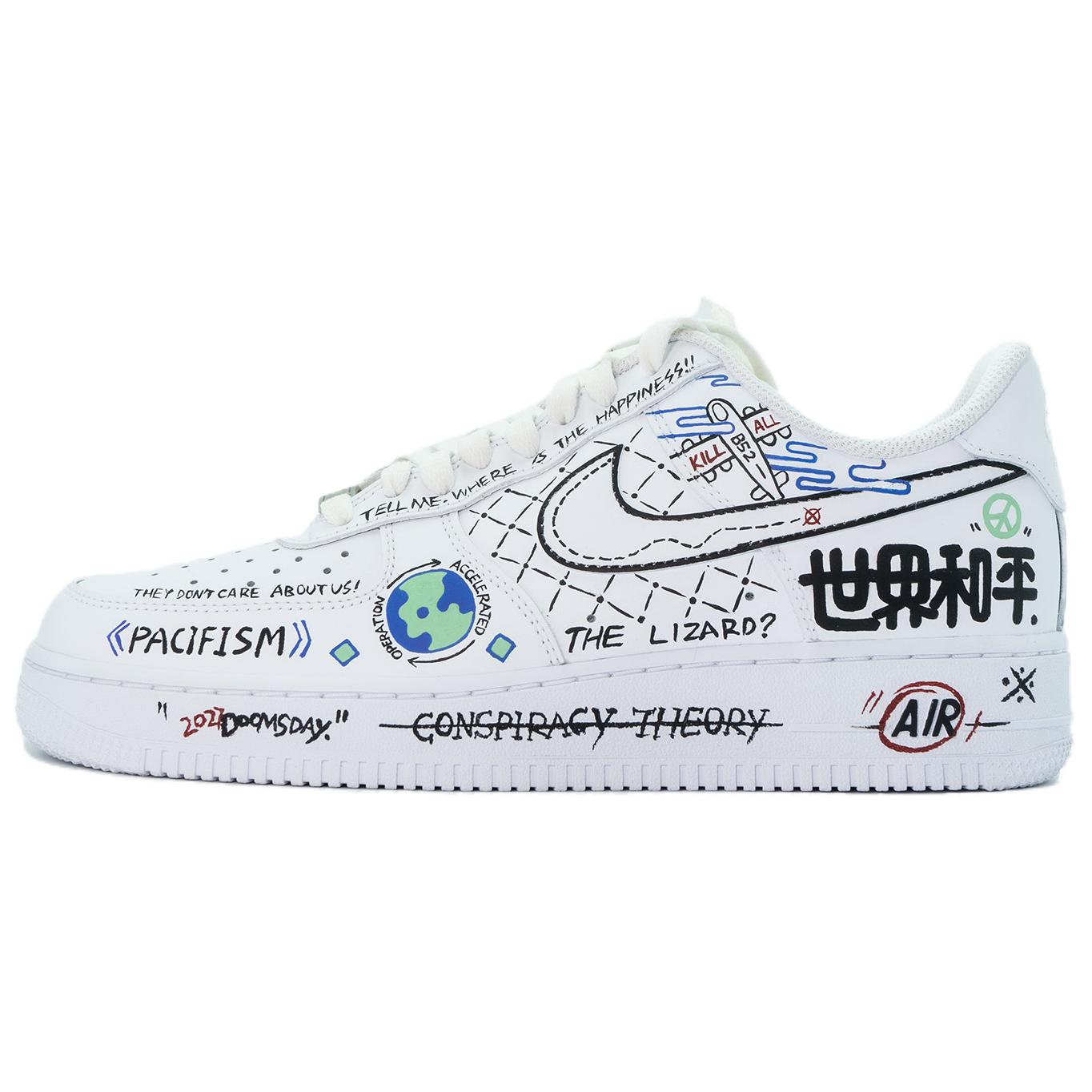 Order (W) [定制鞋] 耐克空军一号低帮 '涂鸦混沌和平' DH2920-111（Team197-005-1）